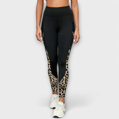 Vera | Mia - Trainingshose mit hoher Taille und Leopardenmuster