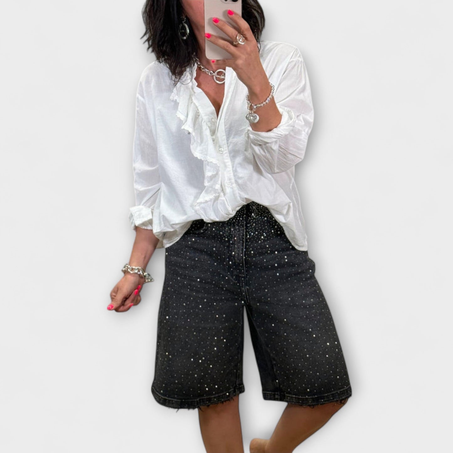 Vera | Amaris - Bermudashorts mit Strassverzierungen
