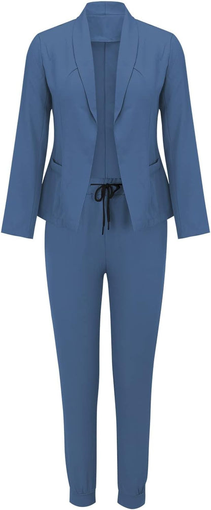 Sets Damen Outfit mit Blazer Hose und Bindegürtel modern