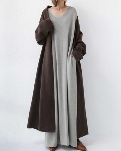 Vera® | Elegantes Langarmkleid mit V-Ausschnitt