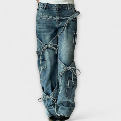 Vera | Paloma - Utility Denim Jeans mit Knotendetail