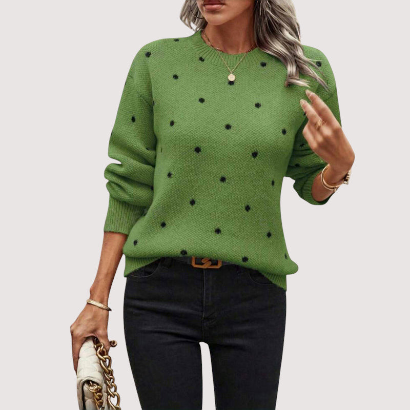 Vera | Nina – Punktli Strickpulli im lässige Chic