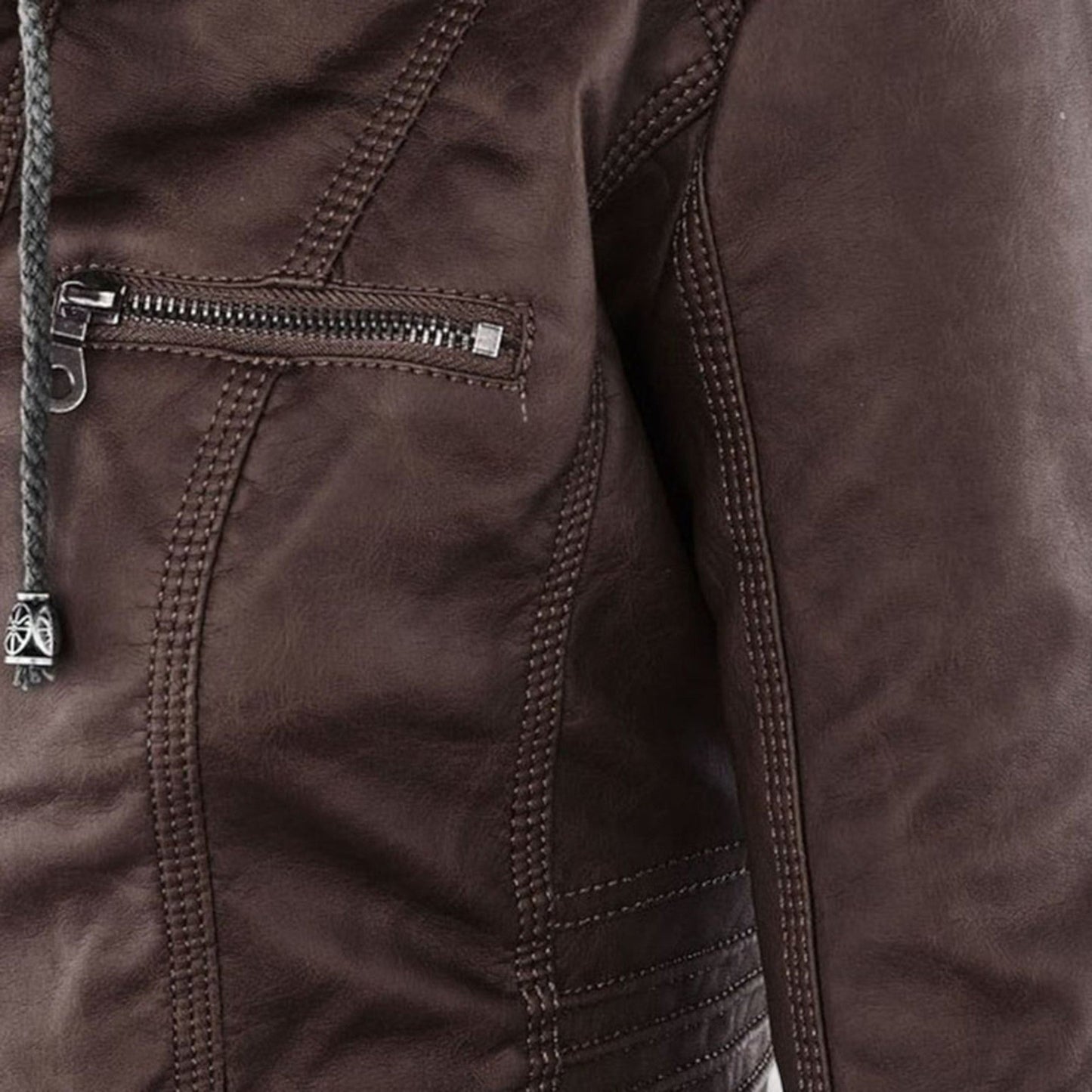 Vera | Laurina - Taillierte Bikerjacke mit Kapuze