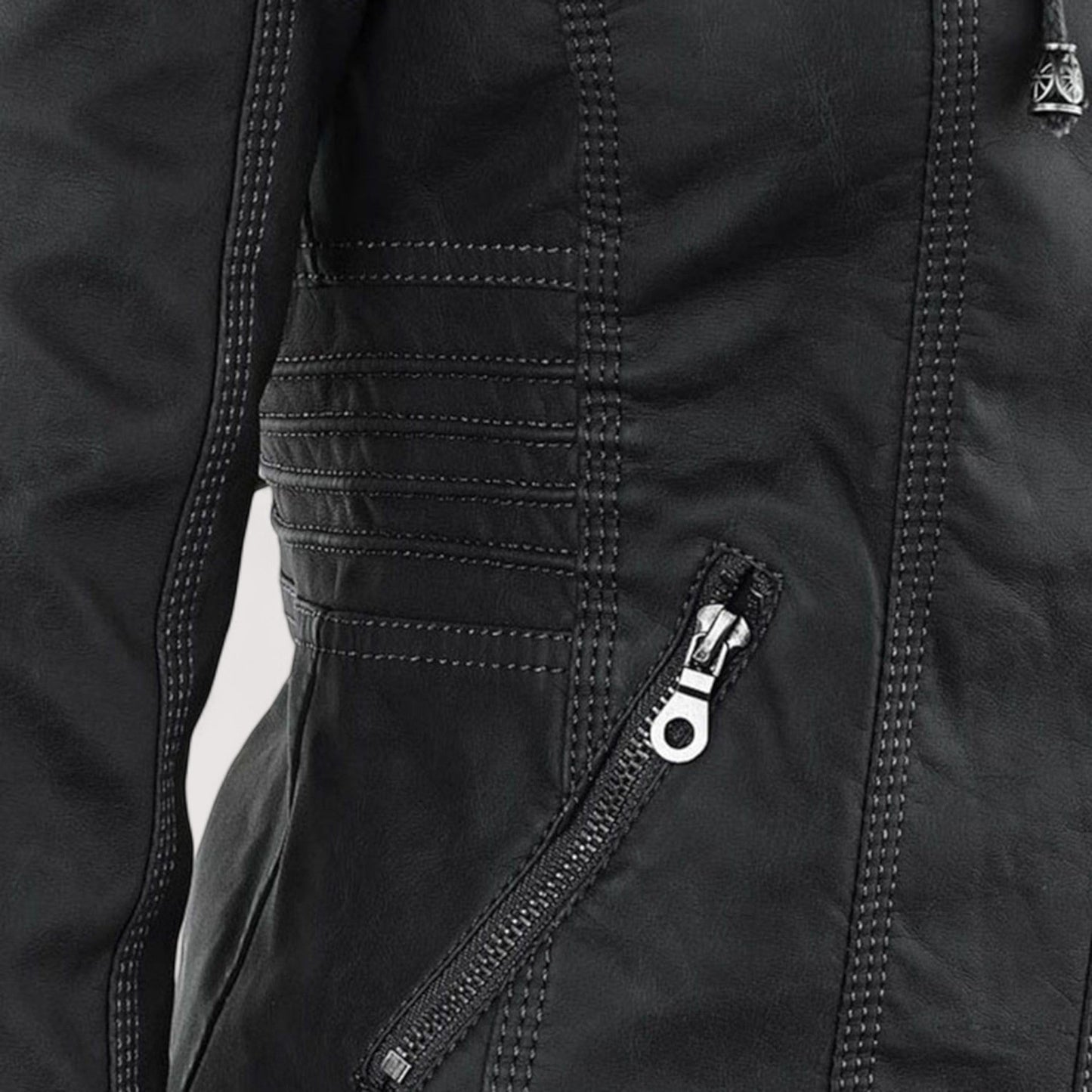 Vera | Laurina - Taillierte Bikerjacke mit Kapuze