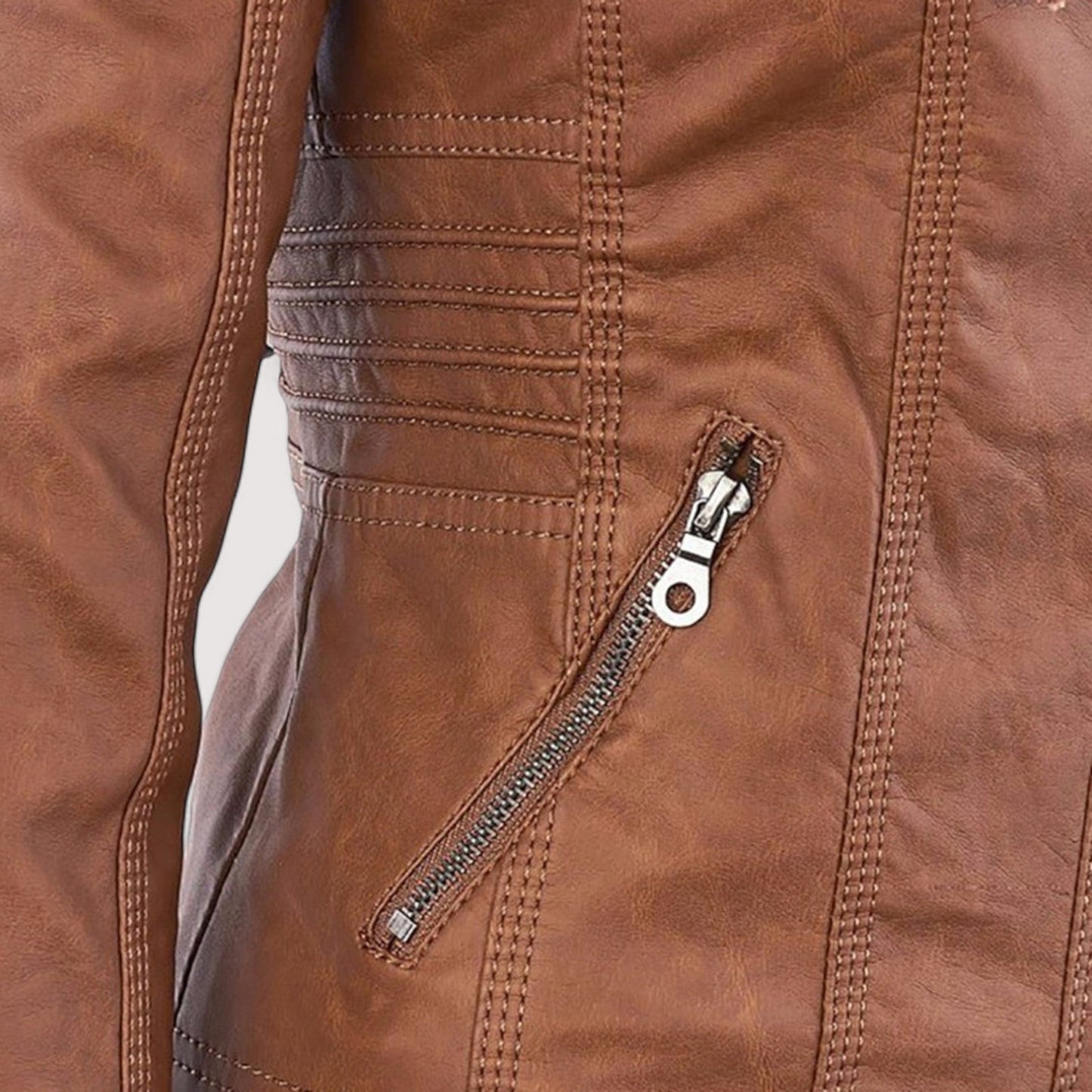 Vera | Laurina - Taillierte Bikerjacke mit Kapuze