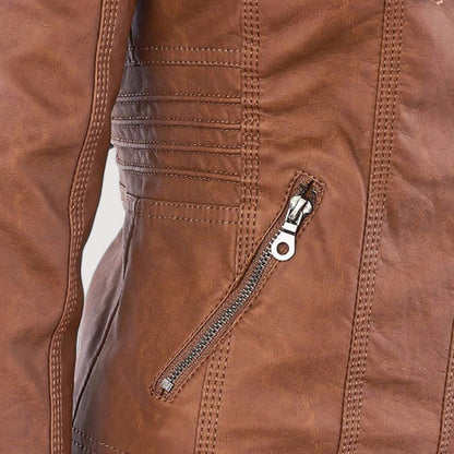 Vera | Laurina - Taillierte Bikerjacke mit Kapuze