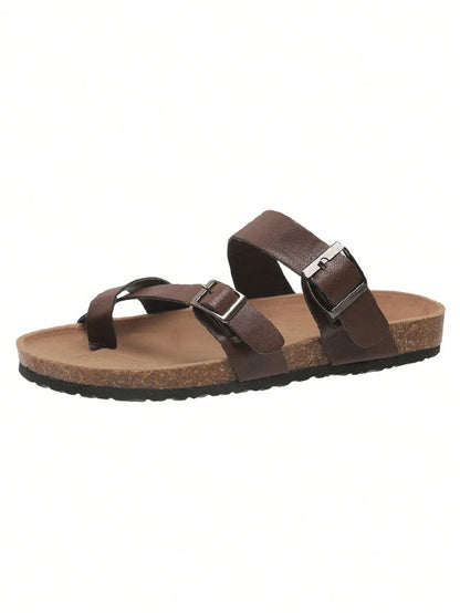 Damen-Zehentrenner aus weichem Kork, modische flache Hausschuhe für Paare, Strand und Sommer