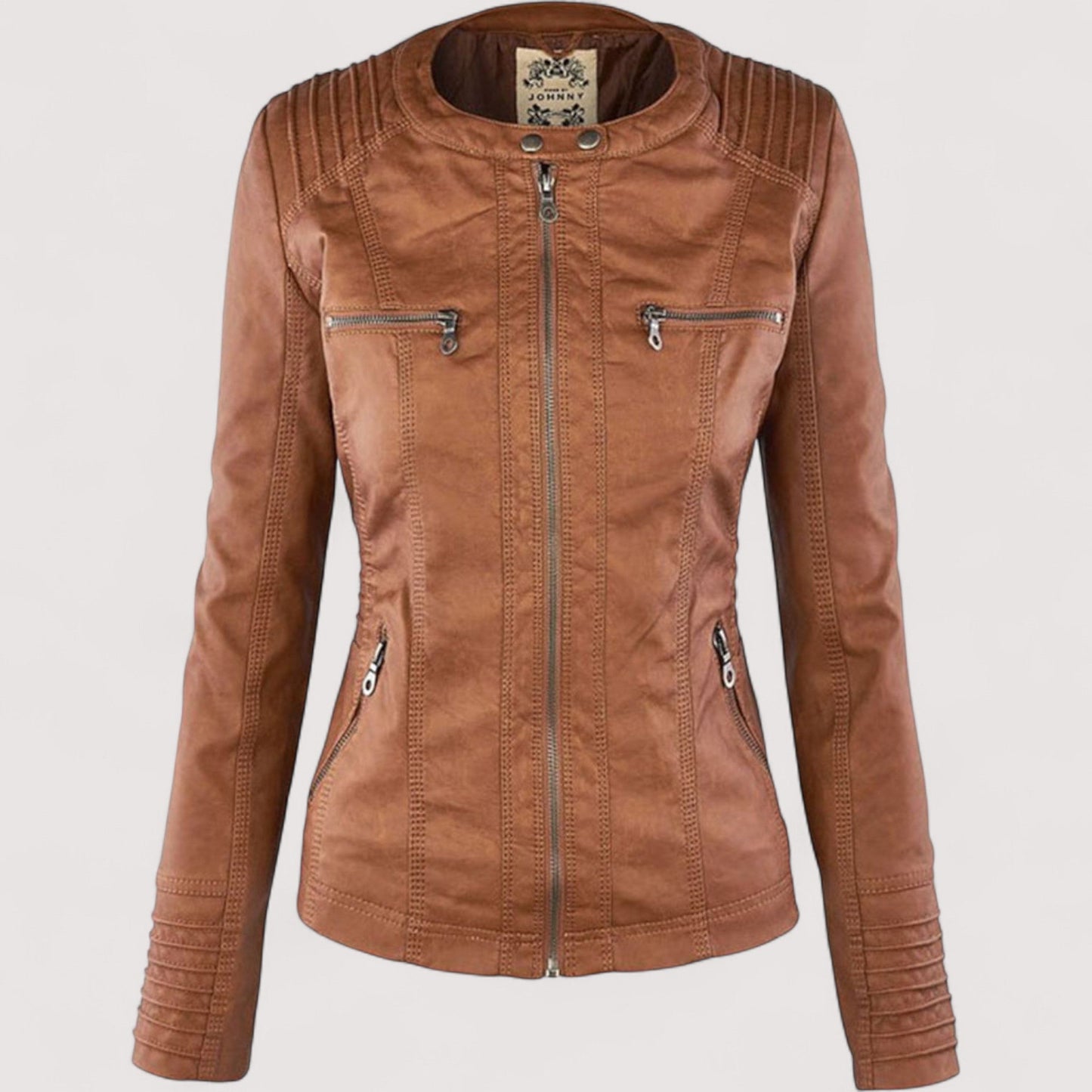 Vera | Laurina - Taillierte Bikerjacke mit Kapuze