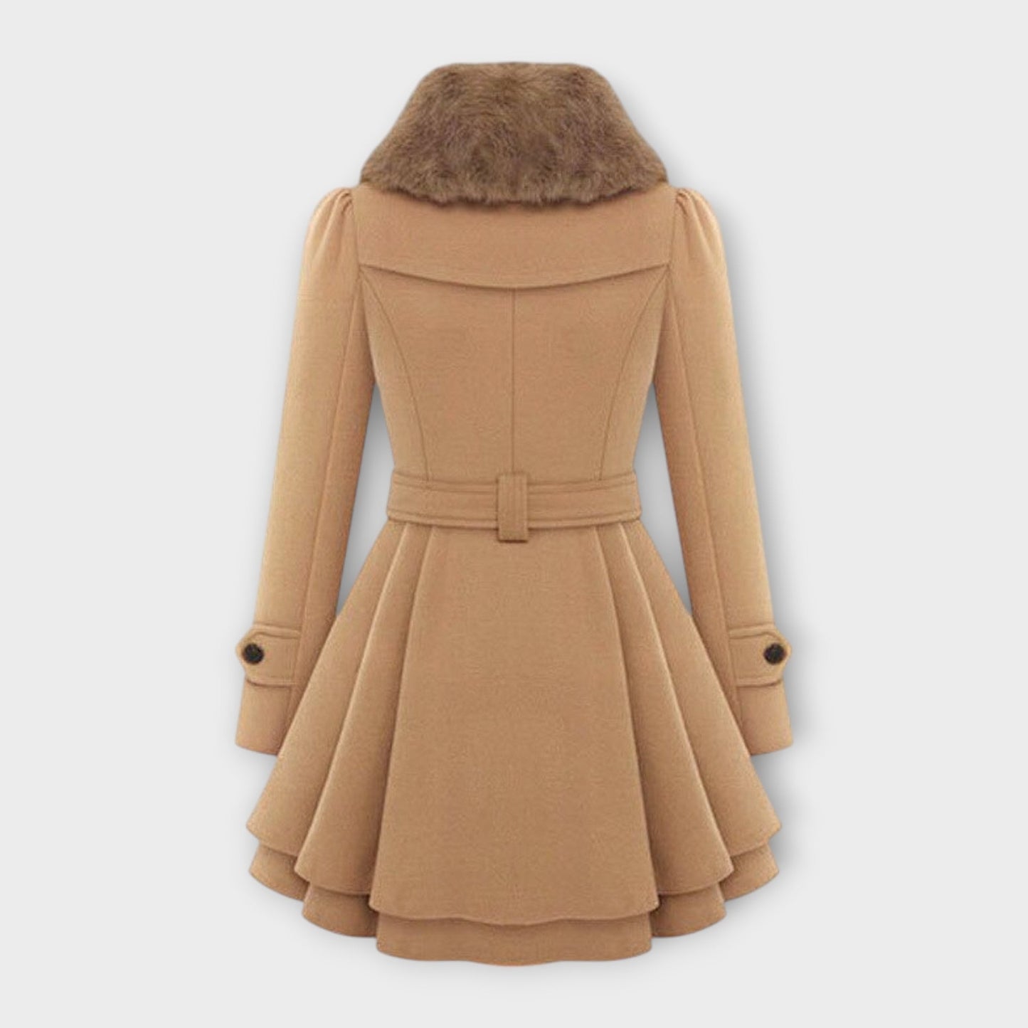 Vera | Emma - Eleganter Mantel mit Kunstfellkragen