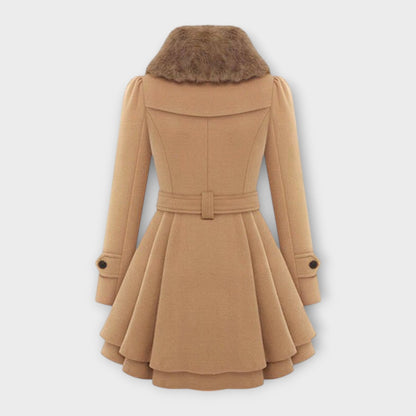 Vera | Emma - Eleganter Mantel mit Kunstfellkragen
