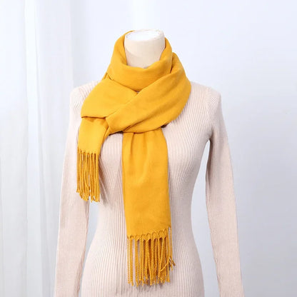 Schal für Frauen, dick, koreanischer Stil, großes rotes Logo, warm und vielseitig, ideal für Winter