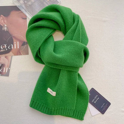 Schal für Frauen aus Wolle und Polyester, einfarbig, warm und vielseitig für Herbst und Winter