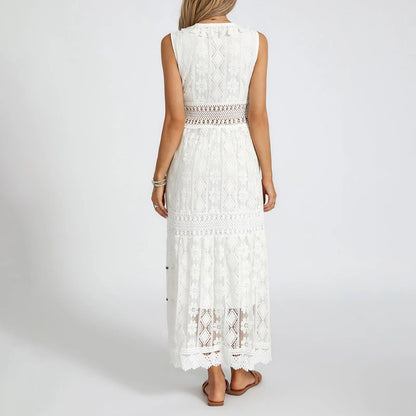 Spitzenkleid im Boho-Stil mit luftiger Spitze und langer Silhouette