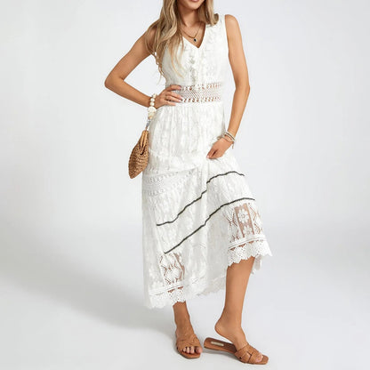 Spitzenkleid im Boho-Stil mit luftiger Spitze und langer Silhouette