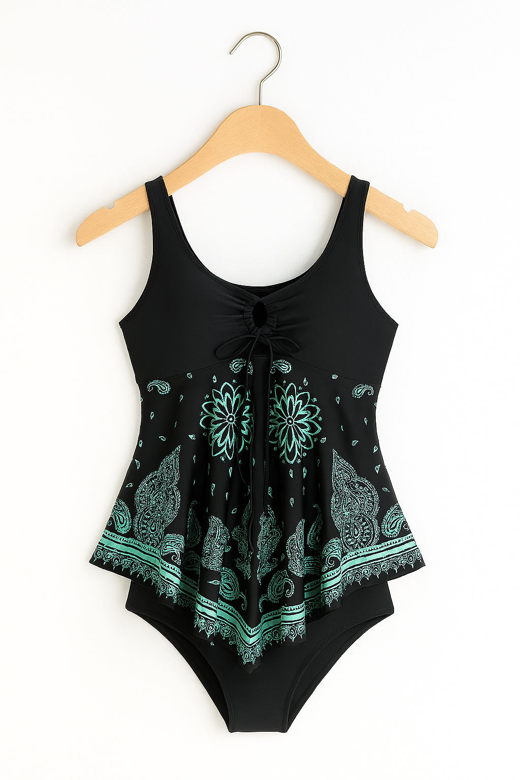 Bademode Damen Badeanzug mit A-Linienkleid und Musterdruck
