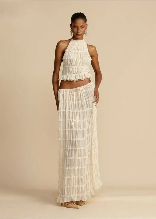 Set aus Haltertop und Rock – Elegantes Outfit für Damen