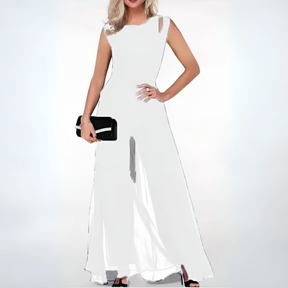 Jumpsuit für Damen mit leichtem und transparentem Rock