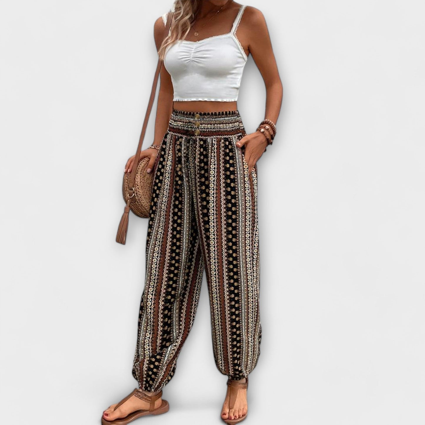 Vera | Scarlett - Hose mit ethnischer Grafik