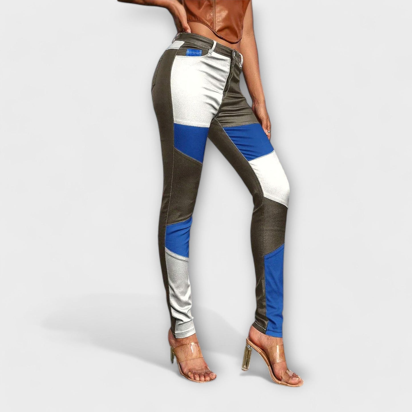 Vera | Calliope - Röhrenhose mit Farbblockmuster