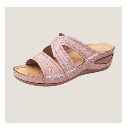 Sandalen Damen Bequem Sommer Offen Klettverschluss Weich