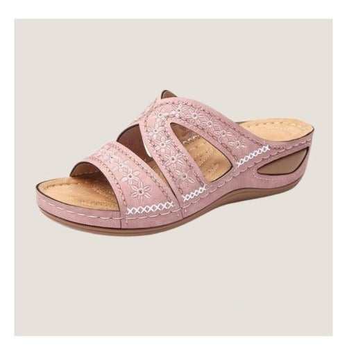 Sandalen Damen Bequem Sommer Offen Klettverschluss Weich